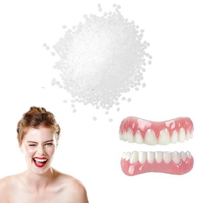 1 Pair Denture Silicone Reline Kit, Dentures False Teeth Set for Adults, Snap On Veneers Teeth Upper & Lower, Silicone Smile Enhancers for Gap & Stain Concealment Easy Application