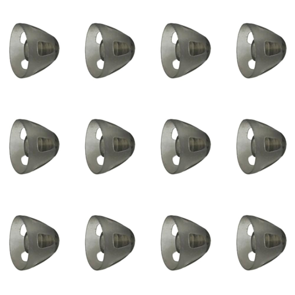 12 PCS Hearing Aid Domes Soft Silicone Replacement Eartips with Black Layer Open Dome, 12 mm Accessories for Moderate Hearing Loss in Seniors