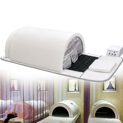 DDZJTPP Pro Far Infrared Sauna Dome | Zero Emf Saunas | 5 Minute Preheat | 1200W/220V Power | Single Infrared Person Sauna | Portable Dry Sauna | Home Sauna | Therapeutic Stones,White