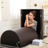 DDZJTPP Far Infrared Sauna Dome, 360 Degree Complete Coverage Single Infrared Person Sauna With Therapeutic Stones Heated Mat, Zero Emf Saunas, Infrared Saunas for Home,Brown view 1