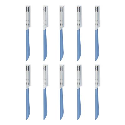 10 PCS Beard Mustache Straight Edge Razor, Dermaplaning Tool for Face Eyebrow Razor Straight Edge Trimmer Facial Hair Fuzz Remover Shaping Tool with Stainless Steel Blade for Women Men Grooming