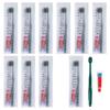 10Pcs Individually Wrapped Disposable Toothbrushes with Toothpaste, Disposable Travel Toothbrush, Pre-Pasted Toothbrushes for Dental Care, Guest Toothbrushes for Home Hotel Travel (Green, One Size) view 1