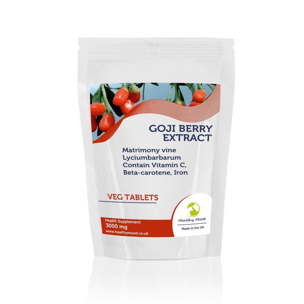 Goji Berry 250 Tablets  High Strength Antioxidant Supplement for Immune Support, Energy & Skin Health  100% Natural