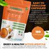 FoodPURA 180 x Turmeric and Black Pepper Capsules with Ginger - High Strength (3675mg) Curcumin Supplement, UK Manufactured & HACCP Certified view 2