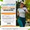 FoodPURA 180 x Turmeric and Black Pepper Capsules with Ginger - High Strength (3675mg) Curcumin Supplement, UK Manufactured & HACCP Certified view 3