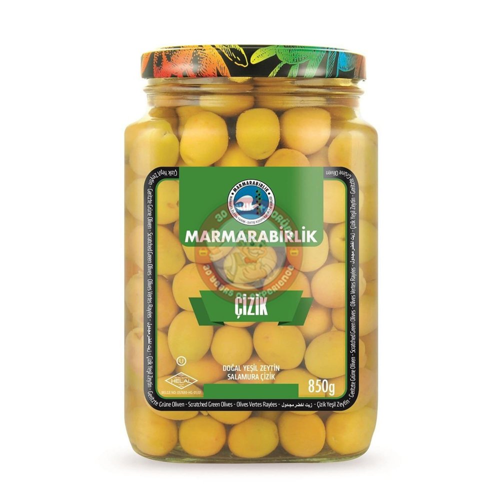 Marmarabirlik M Strached Natural Green Olives Strained 850 Gr Turkish Olives Traditional Taste by BAKKALIM UK
