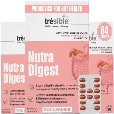 Tresible Probiotics for Gut Health Women and Men (3-Month Supply) - Probiotic Tablets for Gas, Constipation, and Bloating Relief - Digestive Enzyme Supplements with Lactobacillus Acidophilus Probiotic