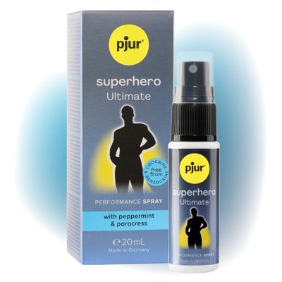 pjur Superhero Ultimate (20ml) - Our Strongest delay Spray for Men - an Active Complex with six Times The Power: for Legendary Performance