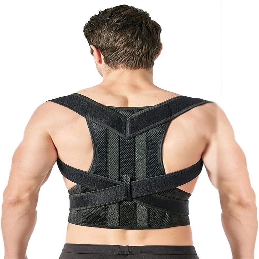XS-5XL Plus Size Posture Corrector Men Women Back Brace For Upper And Lower Back Support Straightener Waist Belts Provides Neck, Back, Shoulder Pain Relief,Black,XX