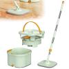Mop Set Covering An Area of 0.3, Nylon Silk Hook Mop Cloth, Sewage And Clean Water Separation+Removable Inner And Outer Buckets+Side And Bottom Scraping Teeth+2.5L Water Storage Bucket ,Green view 1
