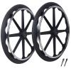 24-inch Wheelchair Rear Wheel Replacement, Manual Wheelchair Rear Wheel Accessory with Plated Armrests, Non-Inflatable Solid Polyurethane Rear Wheels view 1