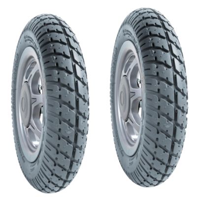 1 Pair of 14 "Electric Wheelchair Rear Wheel Replacement, Solid Rubber PU Tires, No Need to Inflate Aluminum Alloy Wheel Hub Rear Wheel 