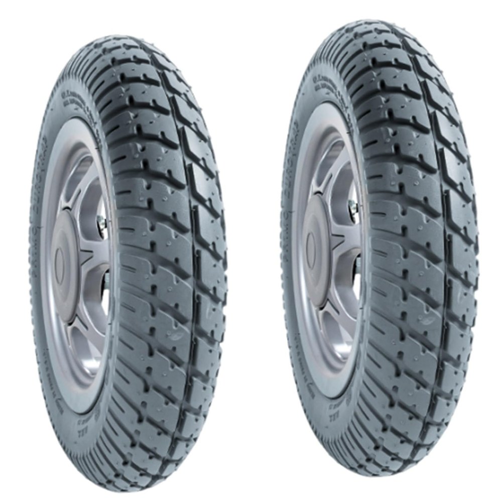 1 Pair of 14 "Electric Wheelchair Rear Wheel Replacement, Solid Rubber PU Tires, No Need to Inflate Aluminum Alloy Wheel Hub Rear Wheel 