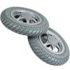 1 Pair of 14 "Electric Wheelchair Rear Wheel Replacement, Solid Rubber PU Tires, No Need to Inflate Aluminum Alloy Wheel Hub Rear Wheel  view 2