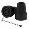 2 Pcs Black Walking Stick Rubber Ends,Non-Slip Stable Ferrules for Walking Sticks,TPR Material Cane Tip,Durable Crutches Rubber Ends Replacement,for Elderly Crutches,Adult Hiking,Walking view 1