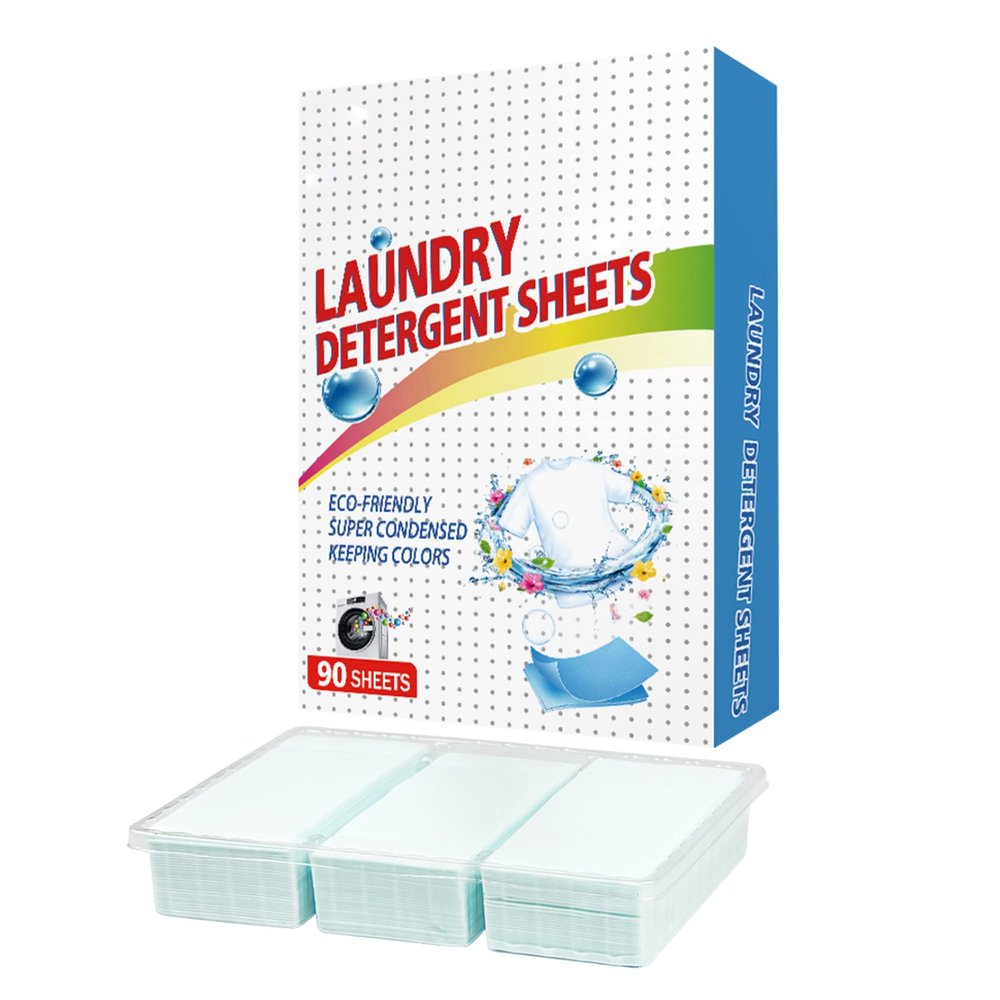 Washing Detergent Sheet Deep Stain Removal Laundry Detergent Sheet Strip Laundry Soap Sheet for Home Travel 90PCS,Laundry Detergent Sheets