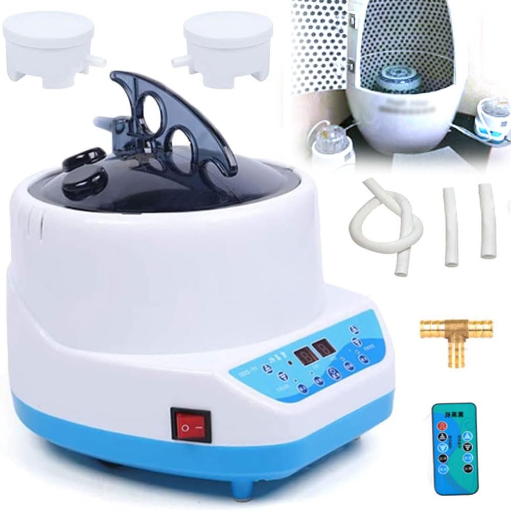 4L Portable Steam Generator, 2000W 110V&220V Spa Fumigation Machine, with Stainless Steel Detachable Liner&Remote Control, 16-Level Temperature Adjustment, Sauna Steamer Pot with Timer, for Home