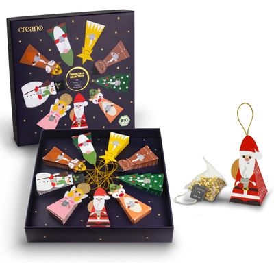 Creano Organic Christmas Herbal Tea Gift Set 9 Festive Characters with Pyramid Tea Bags Winter Infusions with Herbs & Spices Hanging Decorations for the Tree*