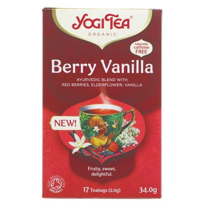 Berry Vanilla Fruity Tea Yogi Ayurvedic Blend with Berries Elderflower Vanilla Box of 17 Bags (34g) (1)