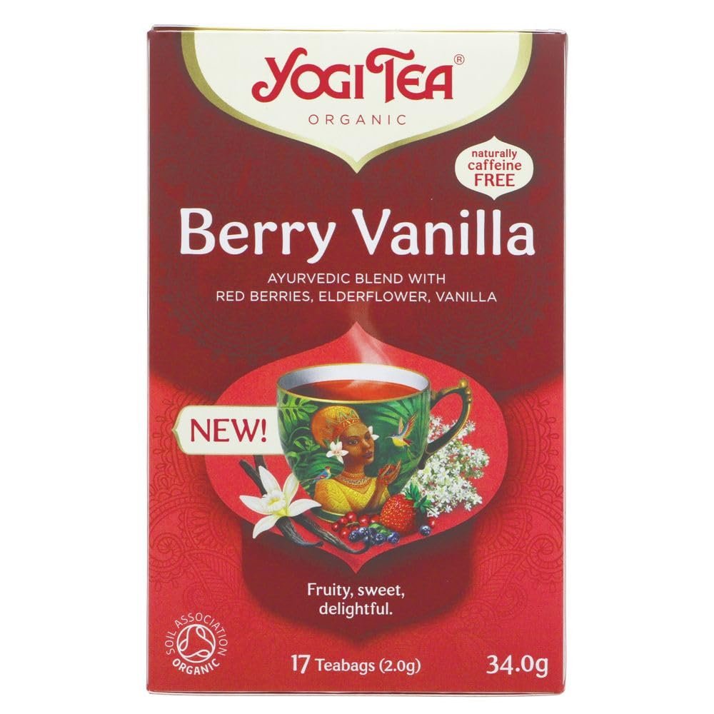 Berry Vanilla Fruity Tea Yogi Ayurvedic Blend with Berries Elderflower Vanilla Box of 17 Bags (34g) (1)