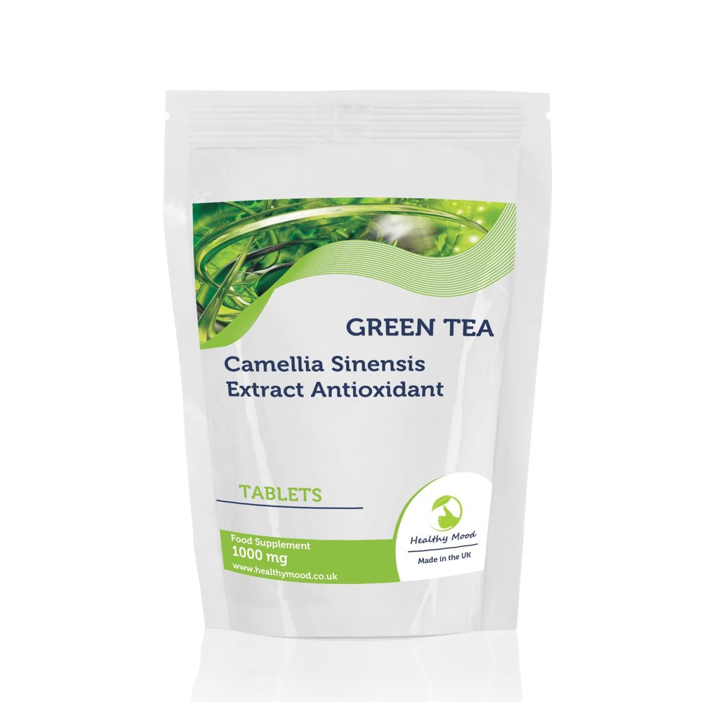 Green Tea 1000mg Tablets - High-Potency Antioxidant Supplement for Energy Boost & Metabolism Support