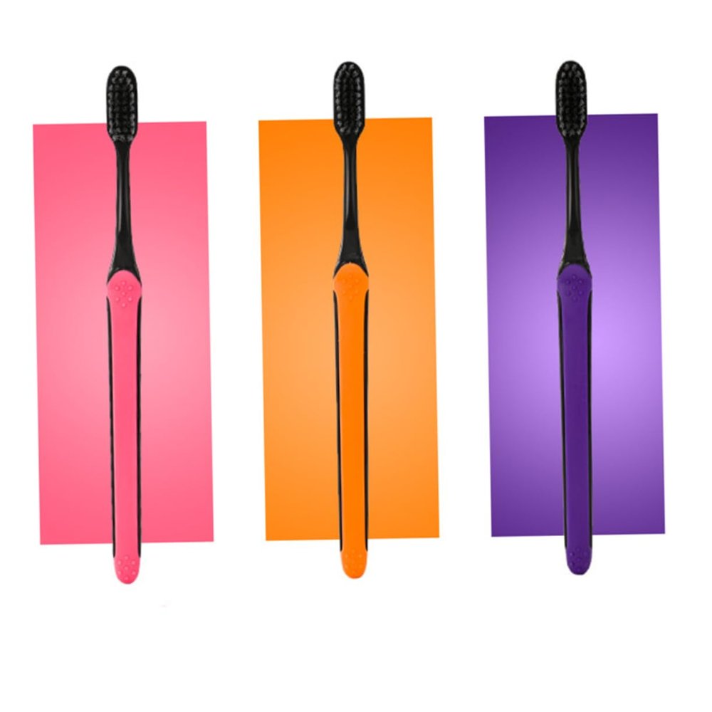Ipetboom 6pcs Firm Bristle Toothbrush Bamboo Single Toothbrush for Home Travel Random Color