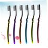 Ipetboom 6pcs Firm Bristle Toothbrush Bamboo Single Toothbrush for Home Travel Random Color view 2