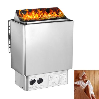 9 KW Electric Sauna Heater Stainless Steel Sauna Heating Stove with Internal Controller, 220 V Wet and Dry Bath Sauna Box Sauna Room Equipment for Home Hotel Spa Shower Steam Room