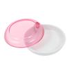 Ipetboom Portable Rotating Denture Case Pink Small Plastic Denture Storage Box Lid for Travel and Retainer Storage view 1