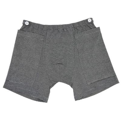 Catheter Underwear for Men with Elastics Cotton Catheter Pants with 2 Pocket & Fixer Striped Concealed Nephrostomy Bag Clothing for Elderly, Abdominal Surgery, No Urine Bag, XL Catheter Bag Holder