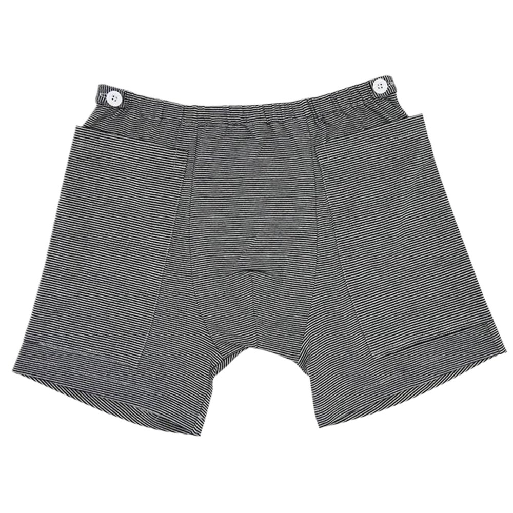 Catheter Underwear for Men with Elastics Cotton Catheter Pants with 2 Pocket & Fixer Striped Concealed Nephrostomy Bag Clothing for Elderly, Abdominal Surgery, No Urine Bag, XL Catheter Bag Holder