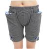 Catheter Underwear for Men with Elastics Cotton Catheter Pants with 2 Pocket & Fixer Striped Concealed Nephrostomy Bag Clothing for Elderly, Abdominal Surgery, No Urine Bag, XL Catheter Bag Holder view 2