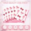 40 Pcs Bow Napkins for Pink Bow Happy Birthday Party Supplies Bachelorette Party Bow Theme Paper Napkins Disposable for Girls Birthday Bridal Party Napkins 2 Ply 6.5 x 6.5 Inches view 2