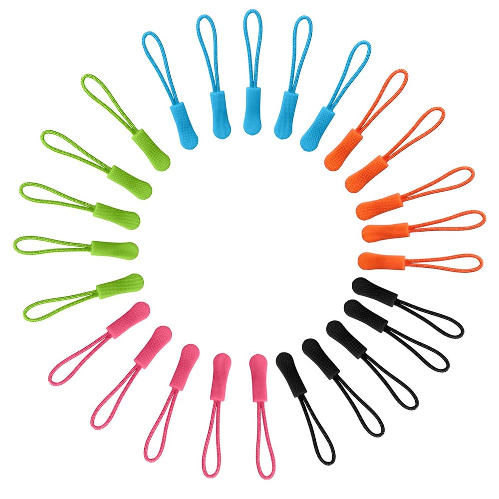 Acooruiteng Zipper Pull Replacement Zip Puller Replacement Zipper Pulls Removable Zip Pulls Zip Replacement Zip Pull Zipper Replacement for Purse Clothes Jeans Suitcase Luggage 5 Colors 25 Pcs