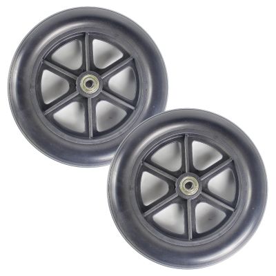 10 Inch Front Wheel of Wheelchair, 10x2 Front Wheel of Electric Wheelchair, PU Non-Inflatable Solid Tire, Front Wheel Assembly, Replaceable Wheelchair Accessories (2 Pack)