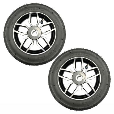 10 Inch Rear Wheel of Electric Wheelchair, 10x2.125 Replacement Rear Wheel of Wheelchair, Nylon Pneumatic Tire, Rear Wheel Assembly, Wheelchair Accessories (2 Psc)