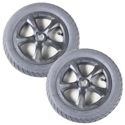 12 Inch Rear Wheels for Electric Wheelchair, 310x50-203 Pneumatic Tires Replacement Wheels, Rear Wheel Assembly, Replaceable Wheelchair Accessories (1 Set of 2)