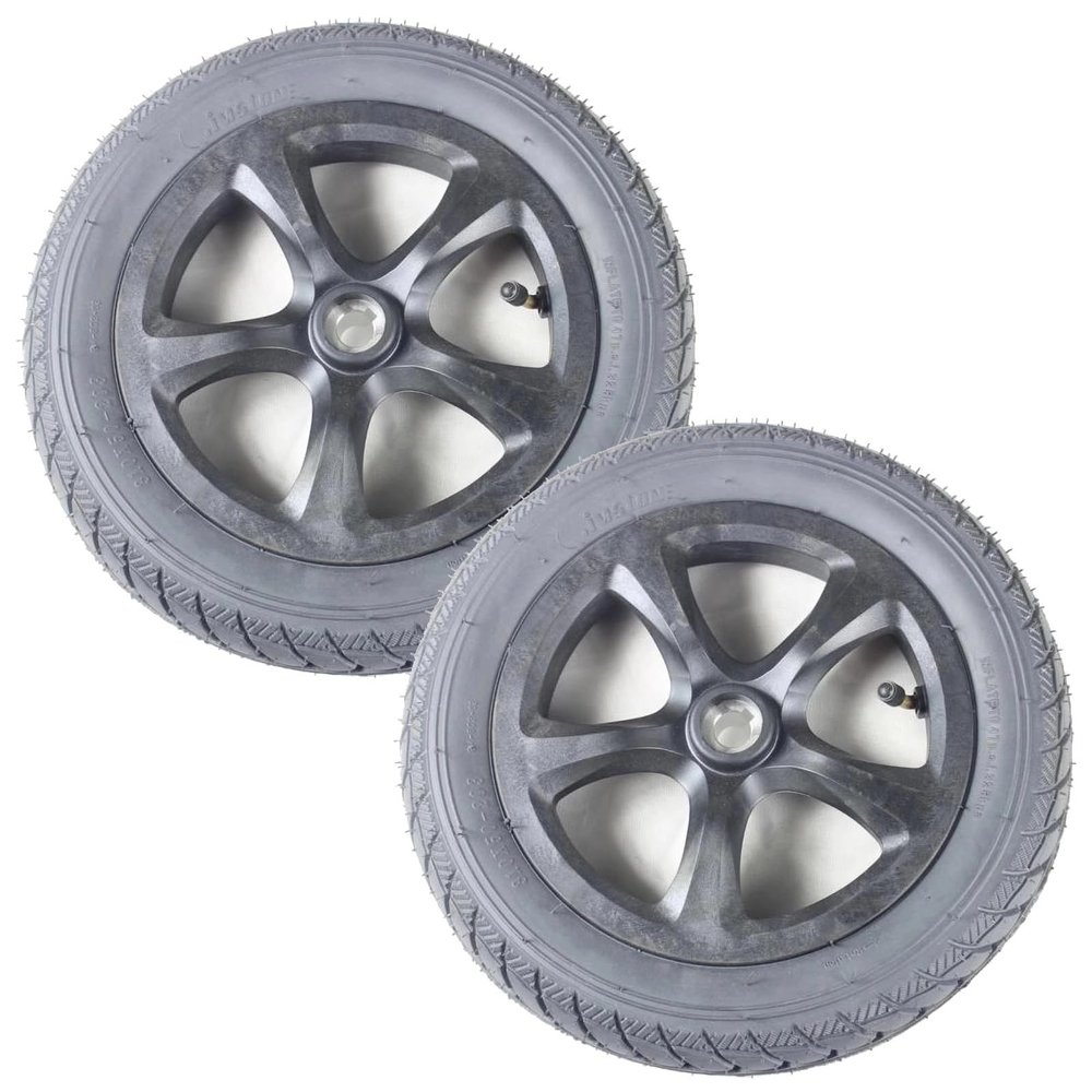 12 Inch Rear Wheels for Electric Wheelchair, 310x50-203 Pneumatic Tires Replacement Wheels, Rear Wheel Assembly, Replaceable Wheelchair Accessories (1 Set of 2)