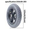 12 Inch Rear Wheels for Electric Wheelchair, 310x50-203 Pneumatic Tires Replacement Wheels, Rear Wheel Assembly, Replaceable Wheelchair Accessories (1 Set of 2) view 3