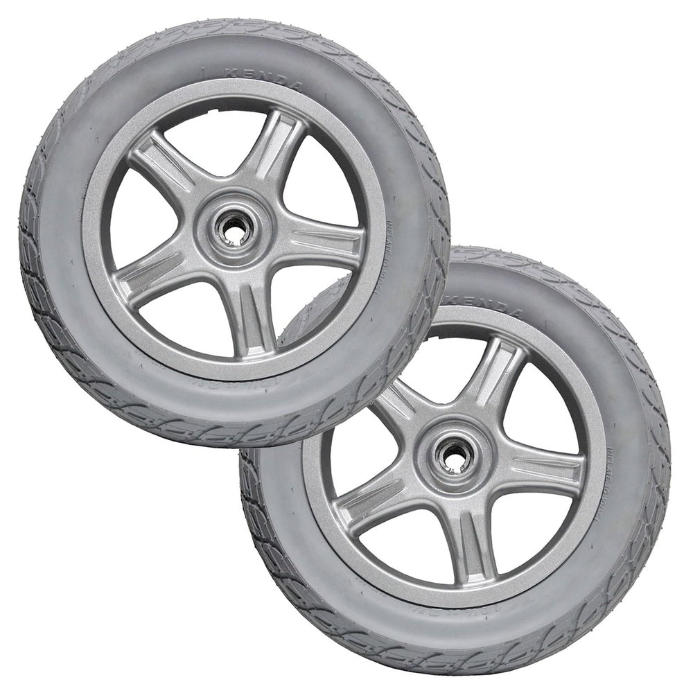 12 Inch Electric Wheelchair Rear Wheels, 12 1/2x2 3/4 Wheelchair Replacement Rear Wheel, Solid Non-Inflatable Tire, Aluminum Alloy Hub, Wheelchair Accessories (1 Pair)