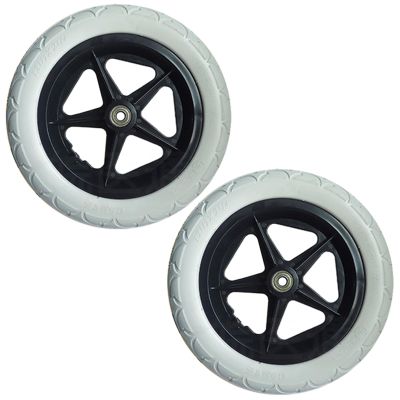 12 Inch Wheelchair Replacement Rear Wheel, 12 1/2x2 1/4 Manual Wheelchair Rear Wheels, Solid Non-Inflatable Tire, Rear Wheel Assembly, Wheelchair Accessories (2 Psc)