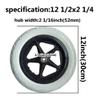12 Inch Wheelchair Replacement Rear Wheel, 12 1/2x2 1/4 Manual Wheelchair Rear Wheels, Solid Non-Inflatable Tire, Rear Wheel Assembly, Wheelchair Accessories (2 Psc) view 3