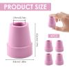 4Pcs Walking Stick Rubber Ends for Crutches, 19mm Heavy Duty Rubber Ferrules Replacement Cane Tips, Non-Slip Universal Fit Stoppers for Walking Sticks, Seniors Crutches, Hiking Sticks (Pink) view 3