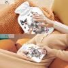 Hot Water Bottle, 2L Large Hot Water Bag with Soft Plush Cover Skull and Butterfly, Leak Proof Screw Plug Best for Winter Sports Outdoors Back Neck and Leg Cold Muscle Pain and Cramps view 2