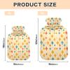 Hot Water Bottle, 1L Small Hot Water Bag with Soft Plush Warmer Cover Diamonds Yellow, Leak Proof Screw Plug Best for Winter Sports Outdoors Back Neck and Leg Cold Muscle Pain and Cramps view 4