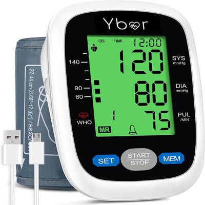 Blood Pressure Monitors, Large Cuff Blood Pressure Machine Medical BP Monitor Upper Arm BP Cuff for Home Use Heart Rate Hypertension Monitor, Cuff 22-44cm Large Backlit Screen Display