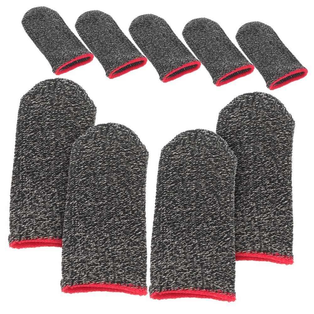 Angoily Gaming Finger Sleeves for Mobile Gaming Breathable Thin Touchscreen Sweatproof 10pcs