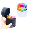 IWOWHERO 28-Compartment Portable Medicine Organizer for Daily and Weekly Use Travel-Friendly Pill Box with Colorful Pu Cover for Vitamins and Medications view 3