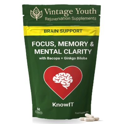 KnowIT Brain Supplement | Memory Loss Enhancer | Cognitive Function Control | Powerful Brain Support | Memory Supplement | Mental Performance Supplement | Mind Focus Capsules | UK Made.