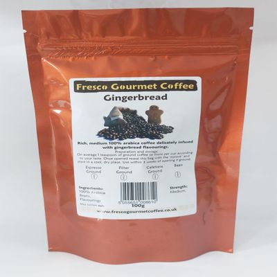 Flavoured Coffee Bean - Gingerbread, Whole Beans, 200g